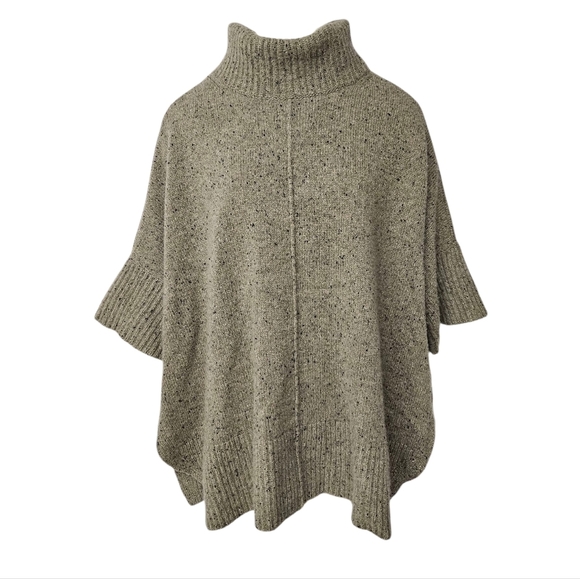 Ann Taylor Cashmere Turtleneck Sweater In Heathered Olive And Brown Size Med - Picture 2 of 8